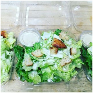 Caesar salad with our homemade dressing and croutons